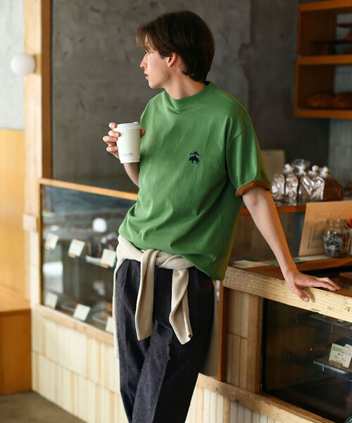 BROOKS BROTHERS（ブルックスブラザーズ）の「◆オンラインストア限定◆USAコットンジャージー　ビッグGFロゴ　Tシャツ（Tシャツ/カットソー・メンズ・グリーン/ブラウン・LARGE/MEDIUM/SMALL）」の5枚目の写真