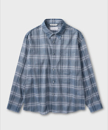 クラウドコットンチェックLSシャツ_BLUE
