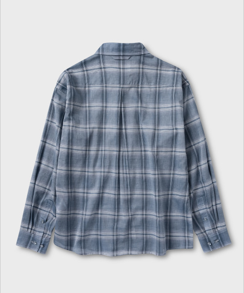 NONBLANK(ノンブランク)の「クラウドコットンチェックLSシャツ_BLUE(シャツ/ブラウス・メンズ・ブルー・MEDIUM/LARGE/X-LARGE)」の2枚目の写真