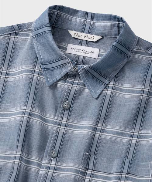 NONBLANK(ノンブランク)の「クラウドコットンチェックLSシャツ_BLUE(シャツ/ブラウス・メンズ・ブルー・MEDIUM/LARGE/X-LARGE)」の3枚目の写真