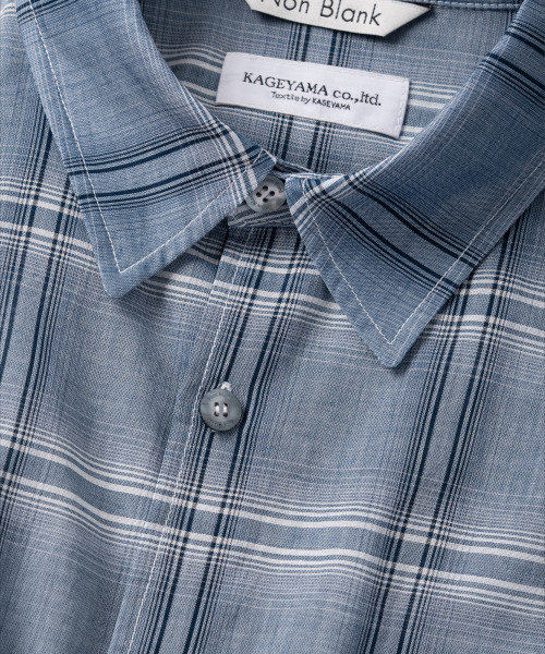 NONBLANK(ノンブランク)の「クラウドコットンチェックLSシャツ_BLUE(シャツ/ブラウス・メンズ・ブルー・MEDIUM/LARGE/X-LARGE)」の4枚目の写真