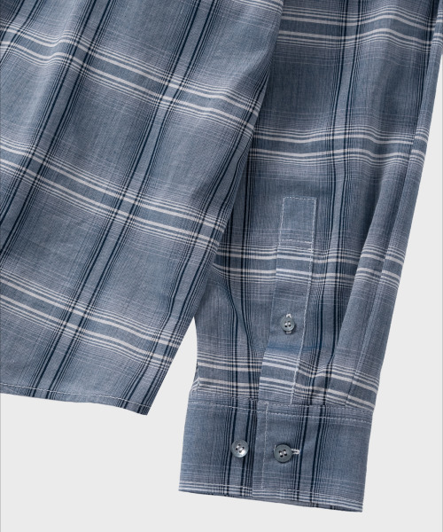 NONBLANK(ノンブランク)の「クラウドコットンチェックLSシャツ_BLUE(シャツ/ブラウス・メンズ・ブルー・MEDIUM/LARGE/X-LARGE)」の7枚目の写真