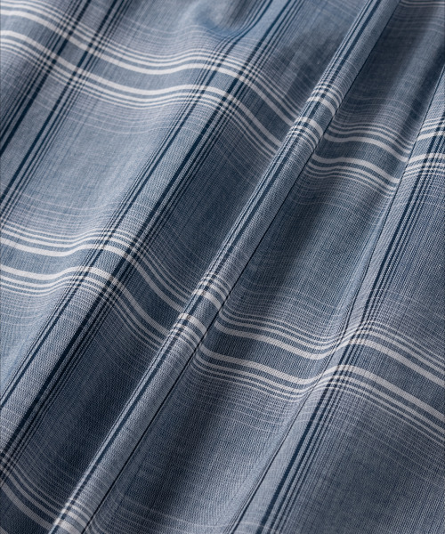 NONBLANK(ノンブランク)の「クラウドコットンチェックLSシャツ_BLUE(シャツ/ブラウス・メンズ・ブルー・MEDIUM/LARGE/X-LARGE)」の9枚目の写真