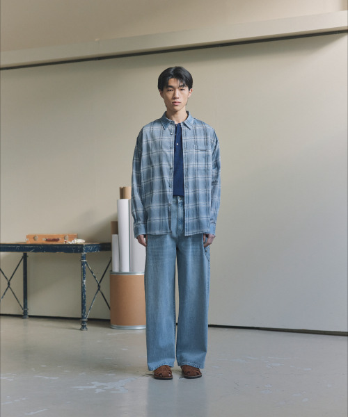 NONBLANK(ノンブランク)の「クラウドコットンチェックLSシャツ_BLUE(シャツ/ブラウス・メンズ・ブルー・MEDIUM/LARGE/X-LARGE)」の11枚目の写真