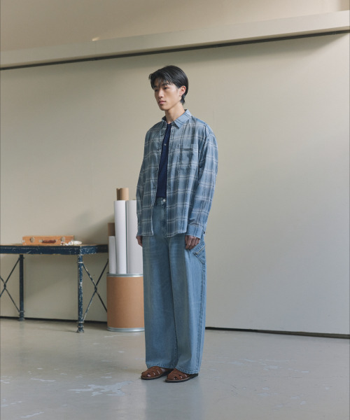 NONBLANK(ノンブランク)の「クラウドコットンチェックLSシャツ_BLUE(シャツ/ブラウス・メンズ・ブルー・MEDIUM/LARGE/X-LARGE)」の12枚目の写真