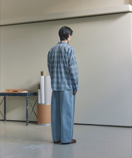 NONBLANK(ノンブランク)の「クラウドコットンチェックLSシャツ_BLUE(シャツ/ブラウス・メンズ・ブルー・MEDIUM/LARGE/X-LARGE)」の13枚目の写真