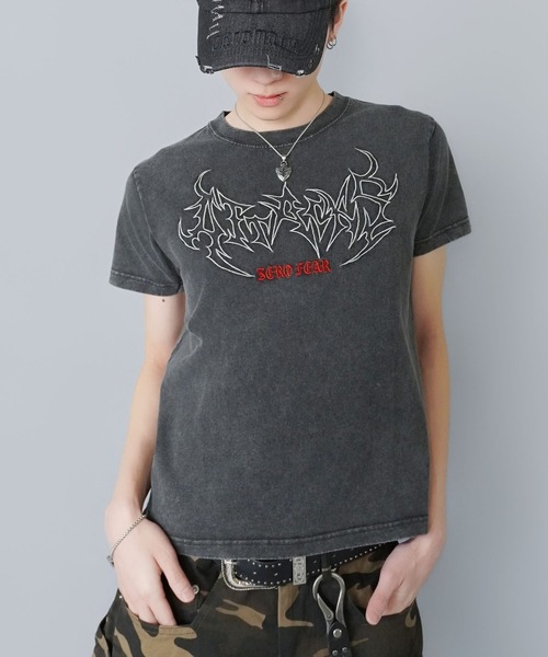 SPINNS（スピンズ）の「短丈半袖トライバル刺繍ロゴTシャツ（Tシャツ/カットソー・メンズ・ホワイト/ブラック/ブラック系その他/ウッドランド・ONESIZE）」の20枚目の写真