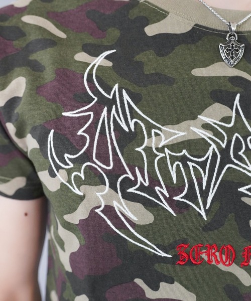 短丈半袖トライバル刺繍ロゴTシャツ（Tシャツ/カットソー）｜SPINNS