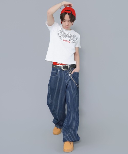 SPINNS（スピンズ）の「短丈半袖トライバル刺繍ロゴTシャツ（Tシャツ/カットソー・メンズ・ホワイト/ブラック/ブラック系その他/ウッドランド・ONESIZE）」の12枚目の写真
