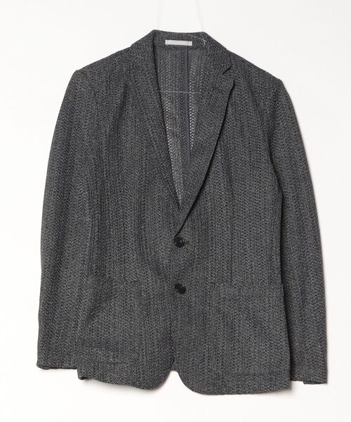 HIGH STREET（ハイストリート）の「ＨＩＧＨ　ＳＴＲＥＥＴ∴カラミメランジストライプジャガードジャケット（Tシャツ/カットソー・メンズ・チャコール/ライトグレー・LL/XXL/M/L）」の2枚目の写真