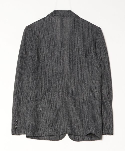 HIGH STREET（ハイストリート）の「ＨＩＧＨ　ＳＴＲＥＥＴ∴カラミメランジストライプジャガードジャケット（Tシャツ/カットソー・メンズ・チャコール/ライトグレー・LL/XXL/M/L）」の3枚目の写真