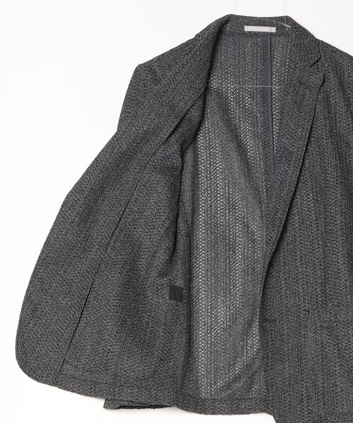 HIGH STREET（ハイストリート）の「ＨＩＧＨ　ＳＴＲＥＥＴ∴カラミメランジストライプジャガードジャケット（Tシャツ/カットソー・メンズ・チャコール/ライトグレー・LL/XXL/M/L）」の4枚目の写真