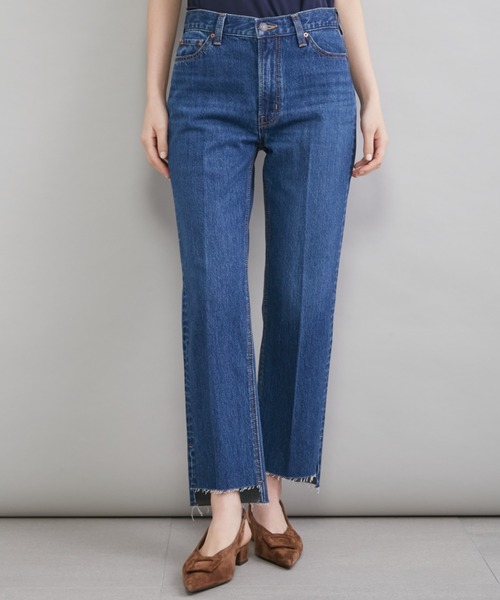 Mila Owen（ミラオーウェン）の「【MILA PANTS】裾段差テーパードデニムパンツ（デニムパンツ・レディース・インディゴブルー/ブルー/レッド/ライトブルー・00/1/0/2）」の3枚目の写真