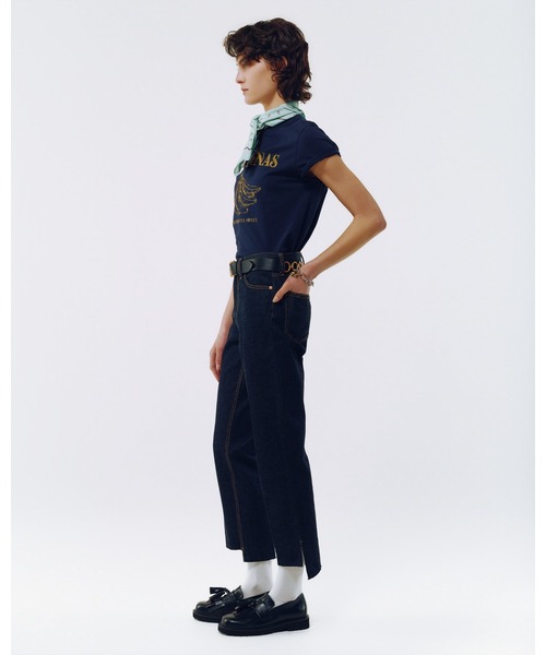 Mila Owen（ミラオーウェン）の「【MILA PANTS】裾段差テーパードデニムパンツ（デニムパンツ・レディース・インディゴブルー/ブルー/レッド/ライトブルー・00/1/0/2）」の7枚目の写真