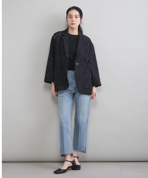 Mila Owen（ミラオーウェン）の「【MILA PANTS】裾段差テーパードデニムパンツ（デニムパンツ・レディース・インディゴブルー/ブルー/レッド/ライトブルー・00/1/0/2）」の18枚目の写真