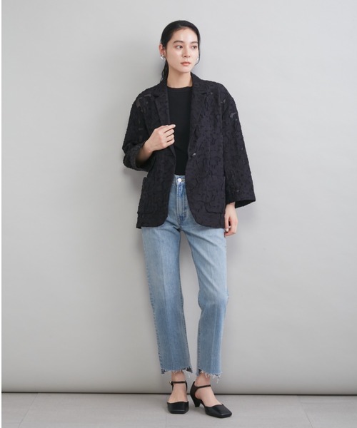 Mila Owen（ミラオーウェン）の「【MILA PANTS】裾段差テーパードデニムパンツ（デニムパンツ・レディース・インディゴブルー/ブルー/レッド/ライトブルー・00/1/0/2）」の19枚目の写真