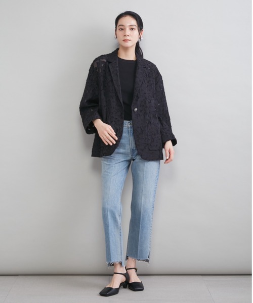 Mila Owen（ミラオーウェン）の「【MILA PANTS】裾段差テーパードデニムパンツ（デニムパンツ・レディース・インディゴブルー/ブルー/レッド/ライトブルー・00/1/0/2）」の20枚目の写真