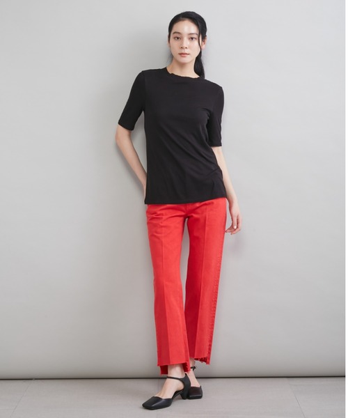 Mila Owen（ミラオーウェン）の「【MILA PANTS】裾段差テーパードデニムパンツ（デニムパンツ・レディース・インディゴブルー/ブルー/レッド/ライトブルー・00/1/0/2）」の21枚目の写真