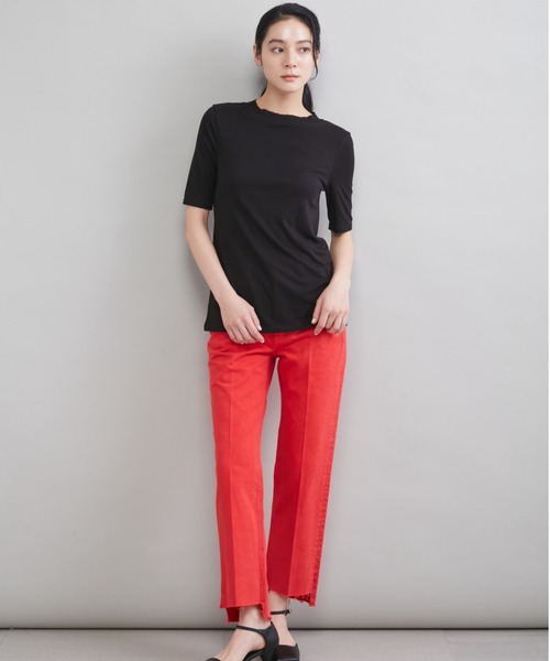 Mila Owen（ミラオーウェン）の「【MILA PANTS】裾段差テーパードデニムパンツ（デニムパンツ・レディース・インディゴブルー/ブルー/レッド/ライトブルー・00/1/0/2）」の22枚目の写真