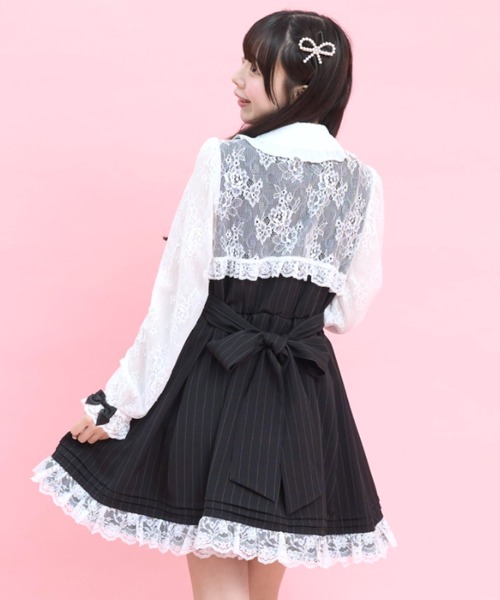 Secret Honey（シークレットハニー）の「レースボレロ風サイドレースアップワンピース（ワンピース・レディース・グレー/ブラック・MEDIUM）」の7枚目の写真