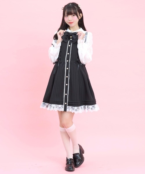 Secret Honey（シークレットハニー）の「レースボレロ風サイドレースアップワンピース（ワンピース・レディース・グレー/ブラック・MEDIUM）」の6枚目の写真