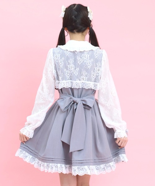 Secret Honey（シークレットハニー）の「レースボレロ風サイドレースアップワンピース（ワンピース・レディース・グレー/ブラック・MEDIUM）」の5枚目の写真