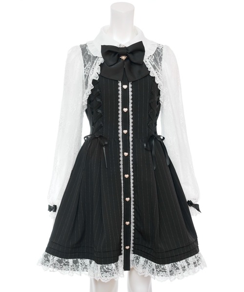 Secret Honey（シークレットハニー）の「レースボレロ風サイドレースアップワンピース（ワンピース・レディース・グレー/ブラック・MEDIUM）」の9枚目の写真