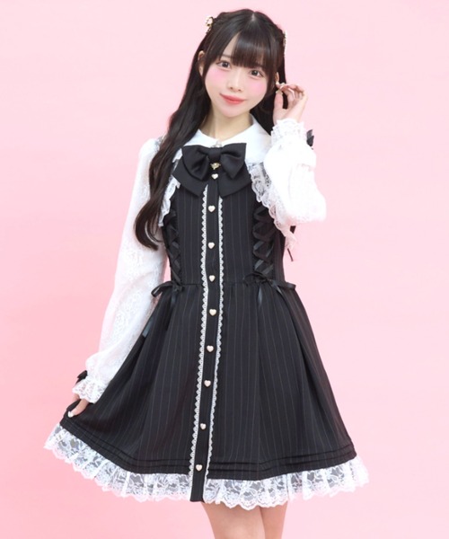 Secret Honey(シークレットハニー)の「レースボレロ風サイドレースアップワンピース(ワンピース・レディース・グレー/ブラック・MEDIUM)」の3枚目の写真