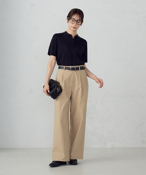 COMME CA ISM（コムサイズム）の「ニットポロ（ニット/セーター・レディース・ダークネイビー/アイボリー/グレー・LARGE/MEDIUM）」の4枚目の写真