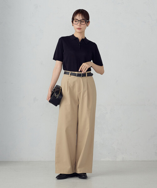 COMME CA ISM（コムサイズム）の「ニットポロ（ニット/セーター・レディース・ダークネイビー/アイボリー/グレー・LARGE/MEDIUM）」の5枚目の写真