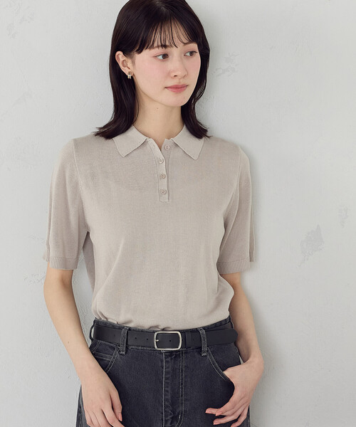COMME CA ISM（コムサイズム）の「ニットポロ（ニット/セーター・レディース・ダークネイビー/アイボリー/グレー・LARGE/MEDIUM）」の22枚目の写真
