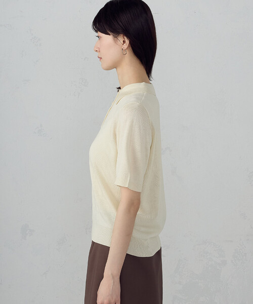 COMME CA ISM（コムサイズム）の「ニットポロ（ニット/セーター・レディース・ダークネイビー/アイボリー/グレー・LARGE/MEDIUM）」の17枚目の写真
