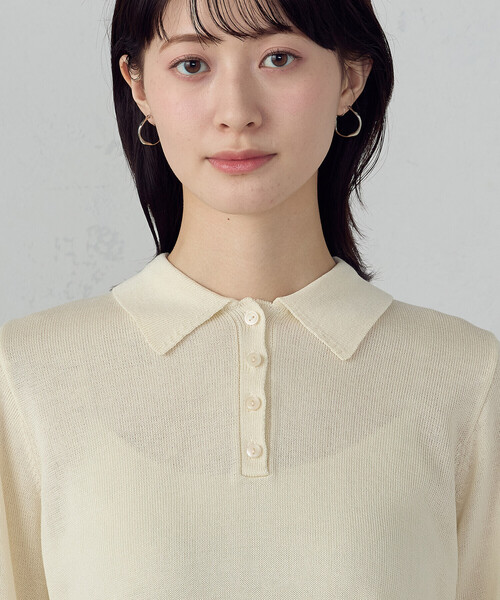 COMME CA ISM（コムサイズム）の「ニットポロ（ニット/セーター・レディース・ダークネイビー/アイボリー/グレー・LARGE/MEDIUM）」の19枚目の写真