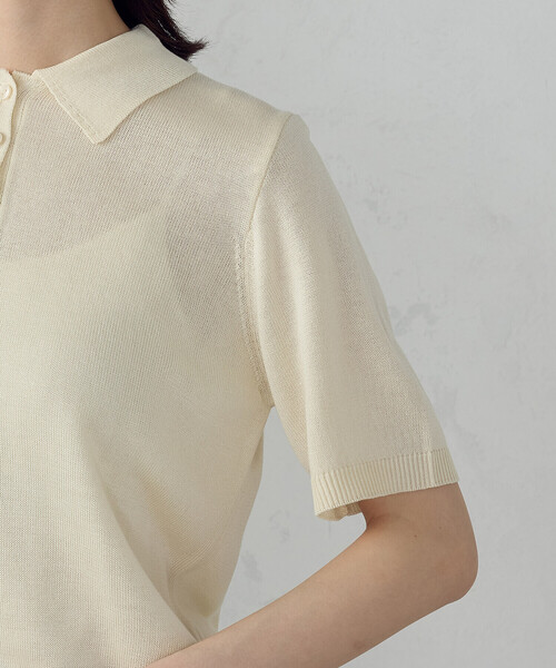 COMME CA ISM（コムサイズム）の「ニットポロ（ニット/セーター・レディース・ダークネイビー/アイボリー/グレー・LARGE/MEDIUM）」の12枚目の写真