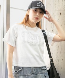 《ラインストーンロゴ》Tシャツ/ストリート×Y2K/春夏/全3色