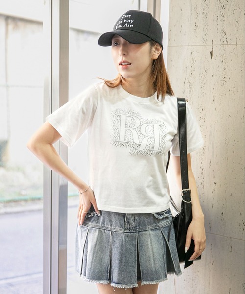 GORGE(ゴージ)の「《ラインストーンロゴ》Tシャツ/ストリート×Y2K/春夏/全3色(Tシャツ/カットソー・レディース・サックスブルー/ブラック/オフホワイト・F)」の20枚目の写真