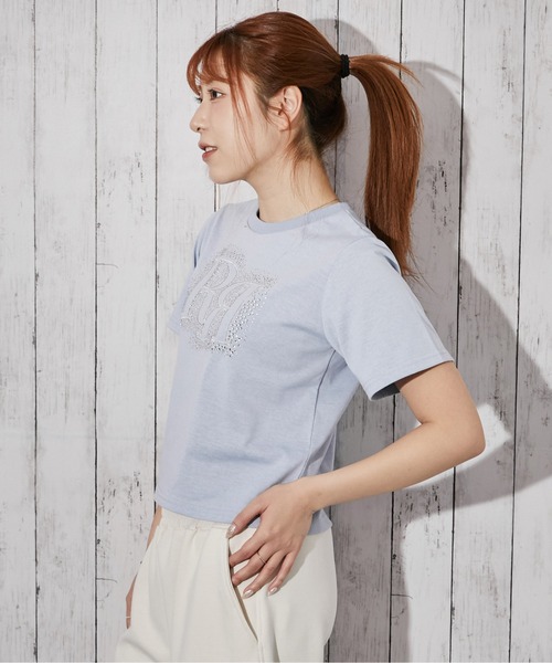 GORGE(ゴージ)の「《ラインストーンロゴ》Tシャツ/ストリート×Y2K/春夏/全3色(Tシャツ/カットソー・レディース・サックスブルー/ブラック/オフホワイト・F)」の14枚目の写真