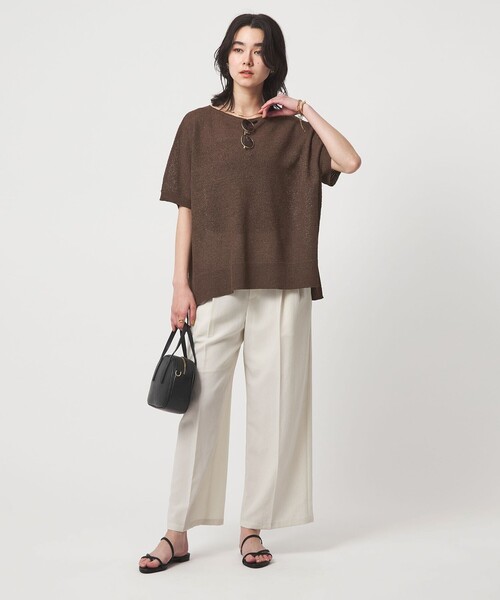 green label relaxing（グリーンレーベルリラクシング）の「ペーパー ヤーン プルオーバー（ニット/セーター・レディース・ブラウン/ダークグレー/ナチュラル・FREE）」の11枚目の写真
