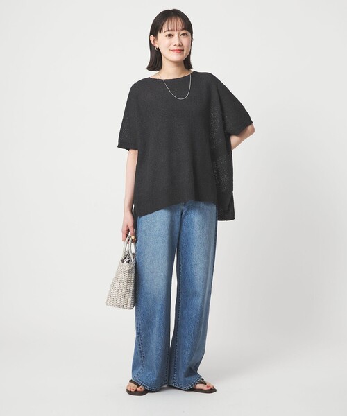 green label relaxing（グリーンレーベルリラクシング）の「ペーパー ヤーン プルオーバー（ニット/セーター・レディース・ブラウン/ダークグレー/ナチュラル・FREE）」の15枚目の写真