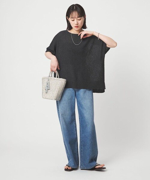 green label relaxing（グリーンレーベルリラクシング）の「ペーパー ヤーン プルオーバー（ニット/セーター・レディース・ブラウン/ダークグレー/ナチュラル・FREE）」の16枚目の写真