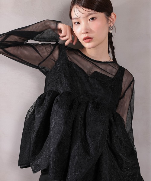 Kana(カナ)の「シアートップスペプラムオーバーレース3点セットパンツドレス パーティー ドレス 結婚式 お呼ばれ オケージョン(パンツドレス・レディース・ブラック/ネイビー/ベージュ・S/M)」の9枚目の写真
