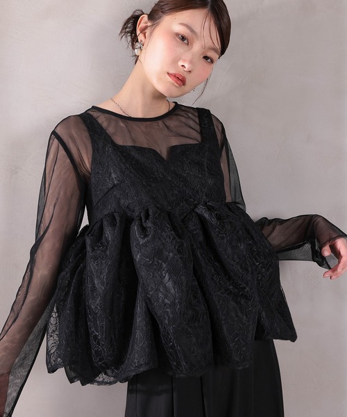 Kana(カナ)の「シアートップスペプラムオーバーレース3点セットパンツドレス パーティー ドレス 結婚式 お呼ばれ オケージョン(パンツドレス・レディース・ブラック/ネイビー/ベージュ・S/M)」の13枚目の写真