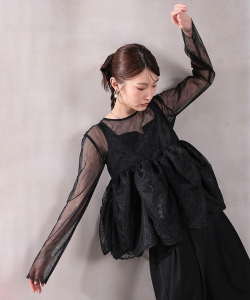 Kana(カナ)の「シアートップスペプラムオーバーレース3点セットパンツドレス パーティー ドレス 結婚式 お呼ばれ オケージョン(パンツドレス・レディース・ブラック/ネイビー/ベージュ・S/M)」の14枚目の写真
