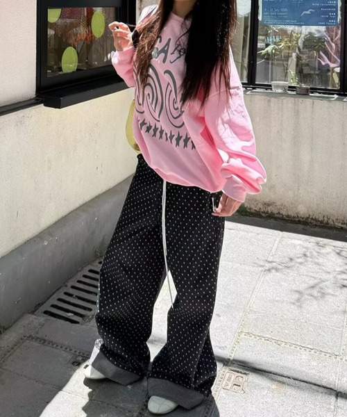Vipoa(ヴィポア)の「ストリングドットワイドデニム(デニムパンツ・レディース・ブラック系その他・LARGE/MEDIUM)」の11枚目の写真