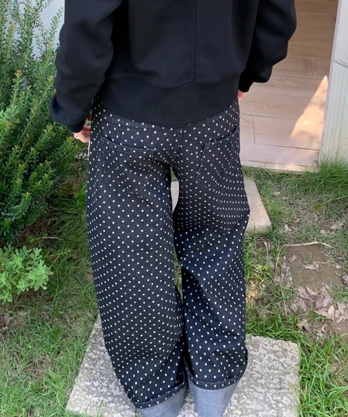 Vipoa(ヴィポア)の「ストリングドットワイドデニム(デニムパンツ・レディース・ブラック系その他・LARGE/MEDIUM)」の8枚目の写真