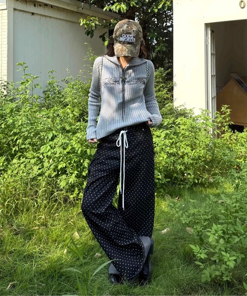 Vipoa(ヴィポア)の「ストリングドットワイドデニム(デニムパンツ・レディース・ブラック系その他・LARGE/MEDIUM)」の7枚目の写真