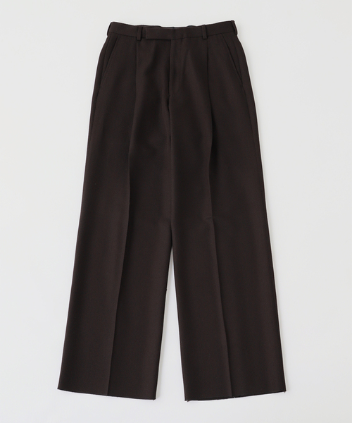 EDIFICE(エディフィス)の「HUSBANDS(ハズバンズ)WIDE PLEATED TROUSERS IN 4-PLY(スラックス・メンズ・ブラウン/ブラック・42/40/38)」の2枚目の写真