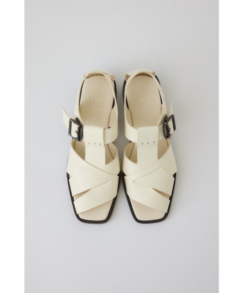 RIM.ARK(リムアーク)の「Leather cage sandal レザー ケージ サンダル(サンダル・レディース・アイボリー/ブラック・36/37/38/39)」の8枚目の写真