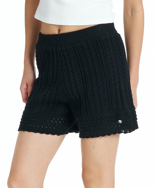 ROXY(ロキシー)の「ROXY/ロキシー ショートパンツ ショーツ ニットパンツ セットアップ対応 TIDE OVER SHORTS RPT262051(その他パンツ・レディース・ブラック/キナリ・L/M)」の1枚目の写真