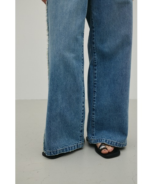 STYLEMIXER(スタイルミキサー)の「サイドフリンジワイドデニム(デニムパンツ・レディース・ブラック/ブルー・SMALL/MEDIUM/LARGE)」の7枚目の写真